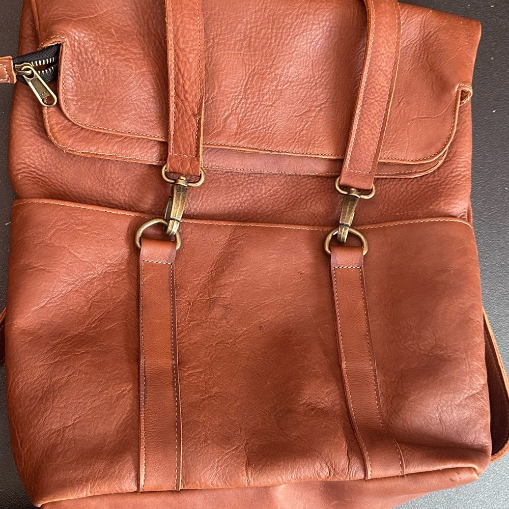 Brown Leather Backpack